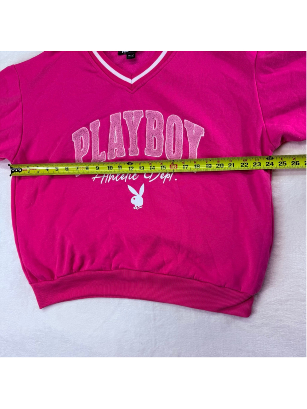 Women's Playboy Pink V-Neck Sweatshirt & Joggers Sweatpants Set Medium Soft - Picture 5 of 16